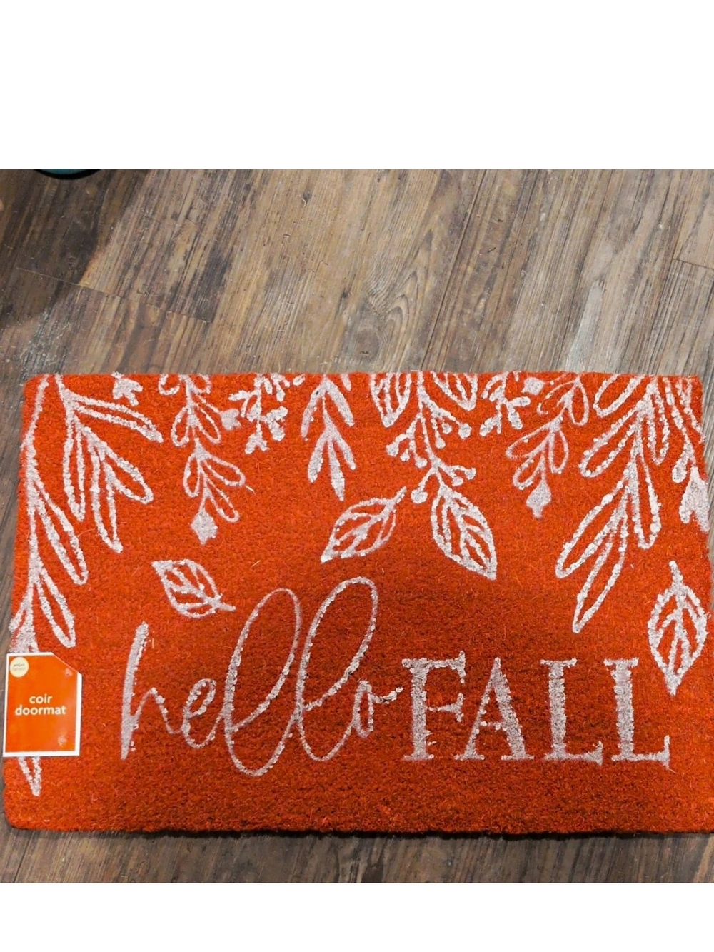 Hello Fall Orange Coir Doormat - Seasonal Home Accent
